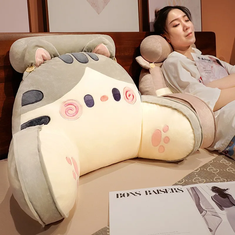 Gaming Chair Lumbar Pillow - 2025 Cartoon Bedside Cushion Sofa Backrest