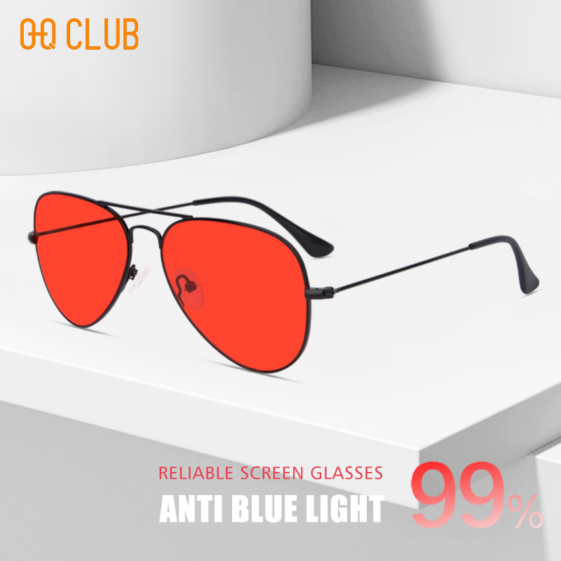 Gaming Glasses Blue Light - O-Q CLUB Round Glasses for Woman