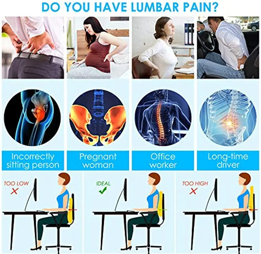 Lumbar Support Pillow Memory F - đánh giá và giá Gaming Chair Lumbar Pillow
