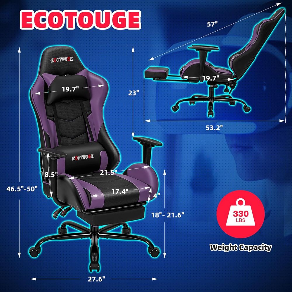 Racing-Style Gaming Chair with - đánh giá và giá Gaming Chair Lumbar Pillow
