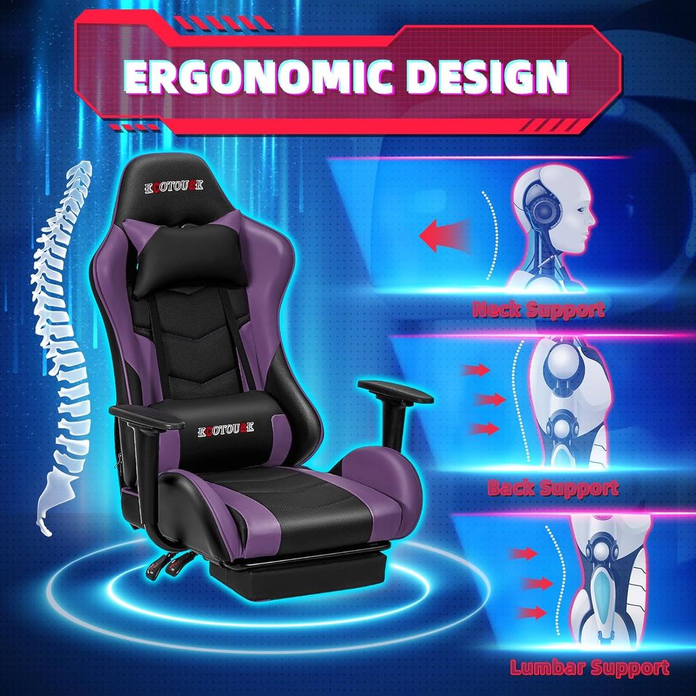 Racing-Style Gaming Chair with - đánh giá và giá Gaming Chair Lumbar Pillow