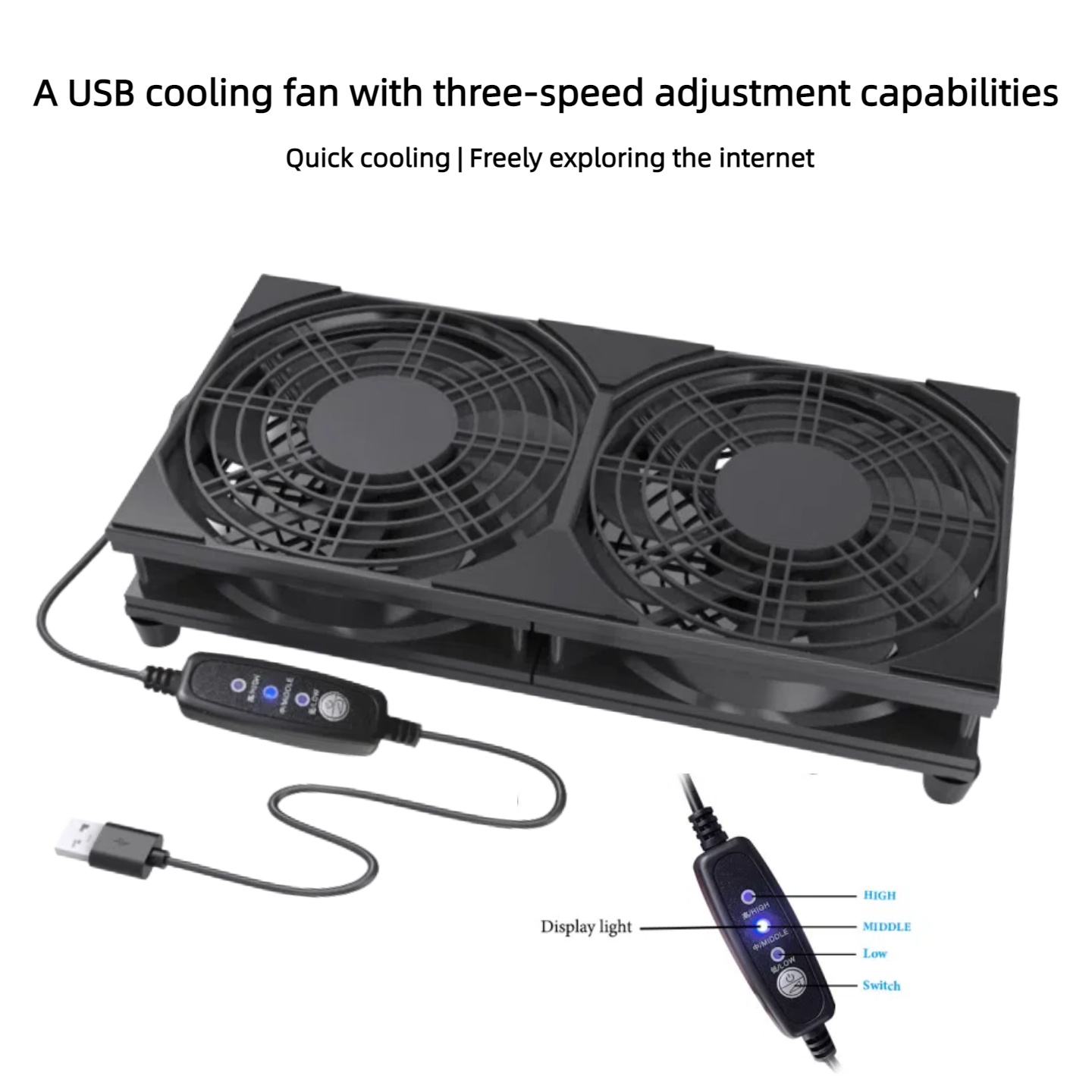 Dual USB Cooling Fan with 3-Sp - đánh giá và giá Pc Gaming Ff