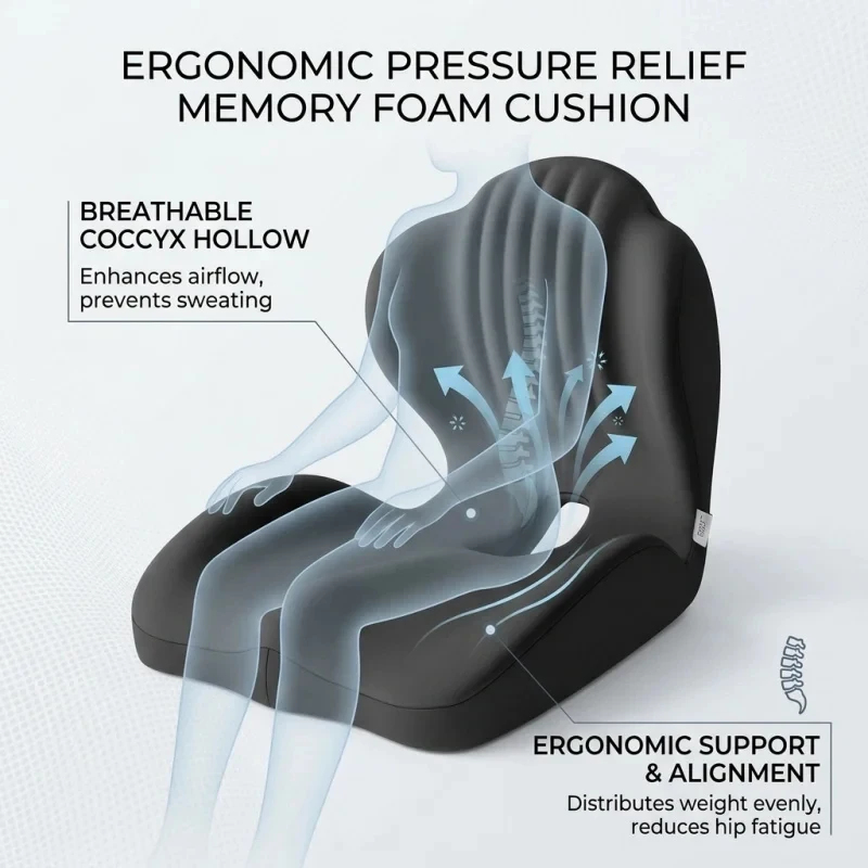 Ergonomic Memory Foam Seat Cus - đánh giá và giá Gaming Chair Lumbar Pillow
