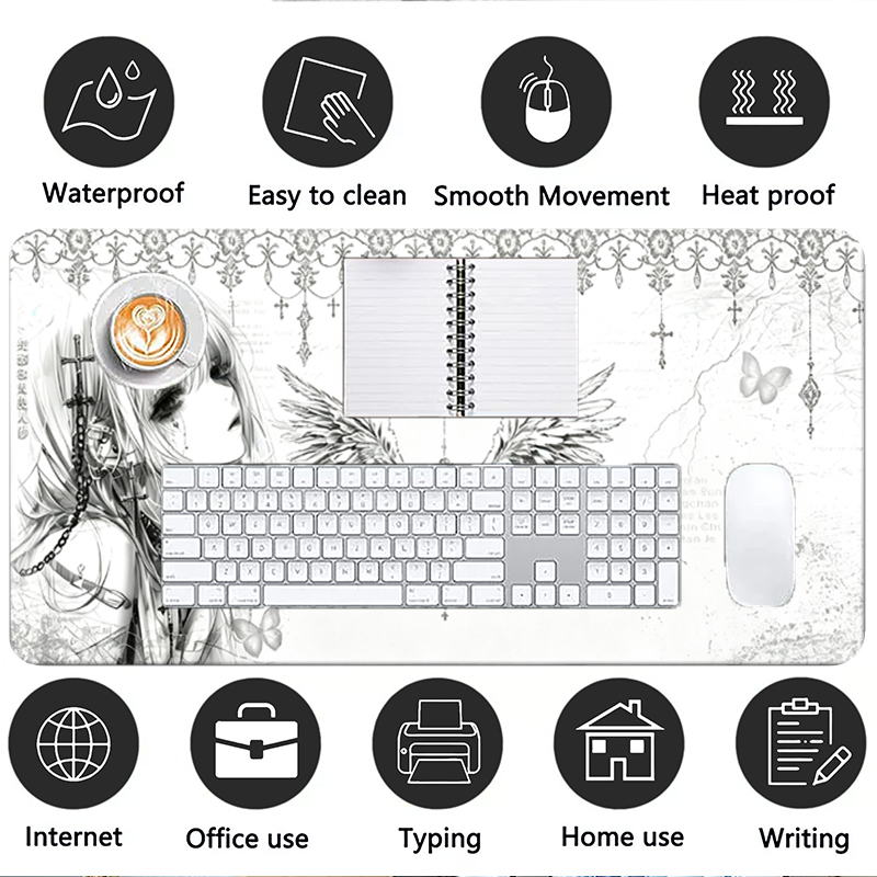 Leather Mousepad Black White A - đánh giá và giá Pc Gaming Desk